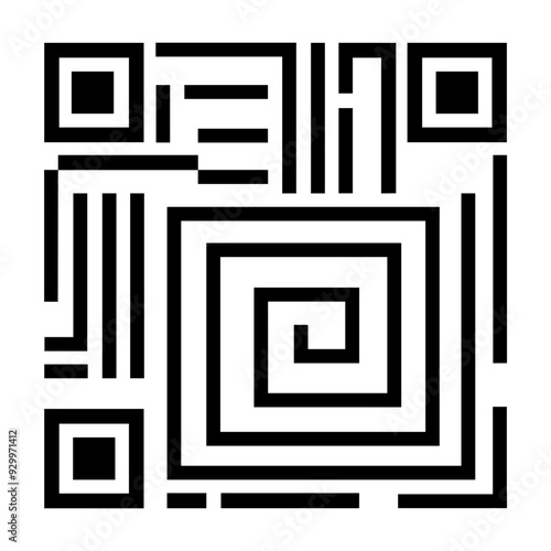 Qr code icon. Vector white or transparent background