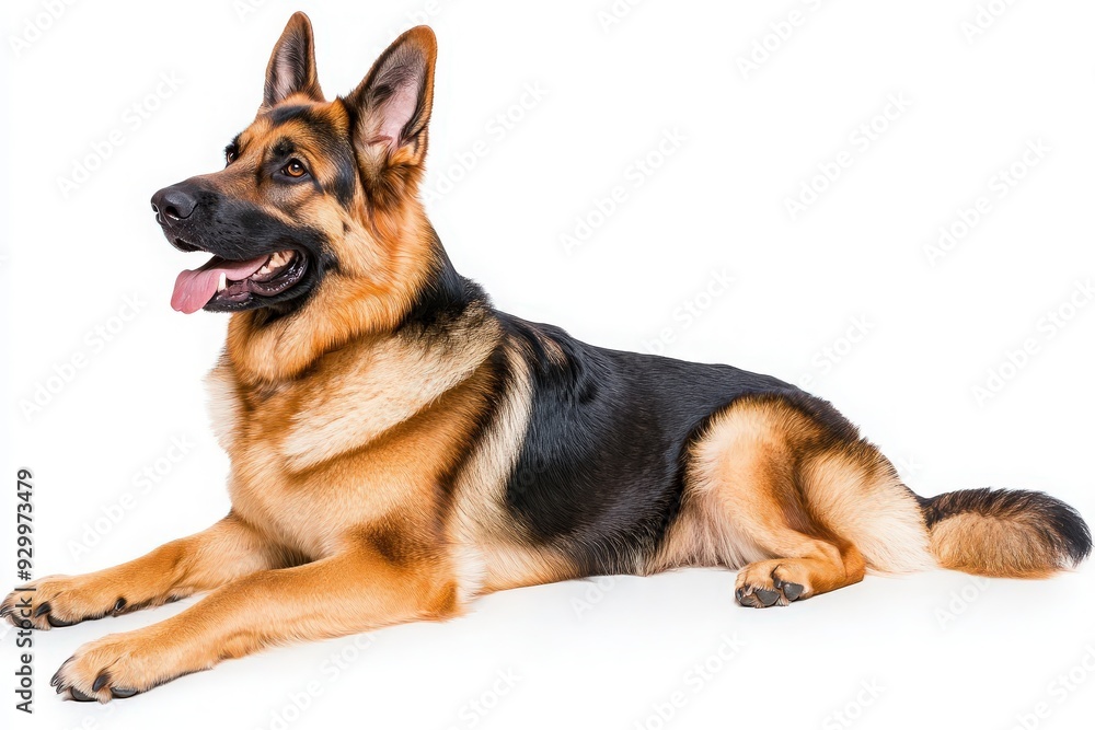 This striking German Shepherd relaxes comfortably, showcasing its sleek coat and attentive expression in a well-lit space. This striking German Shepherd relaxes comfortably, showcasing its sleek coat and attentive expression in a well-lit space.