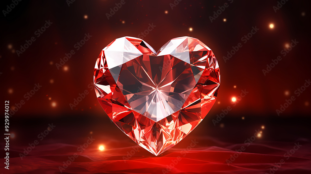 Heart-shaped diamond, symbol of love Heart-shaped diamond, symbol of love