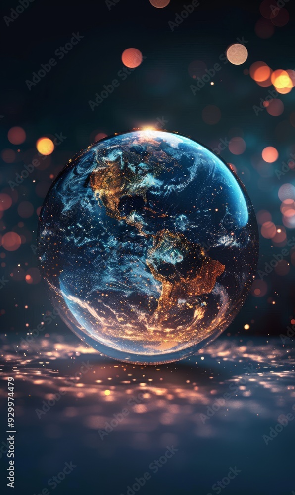 Globe with global connection lines and lights. Worldwide technology concept. Globe with global connection lines and lights. Worldwide technology concept.