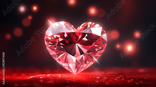 Heart-shaped diamond, symbol of love