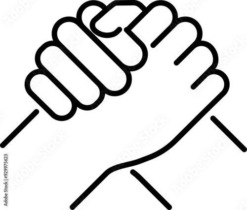 Handshake icon. Partnership symbol. Linear style.