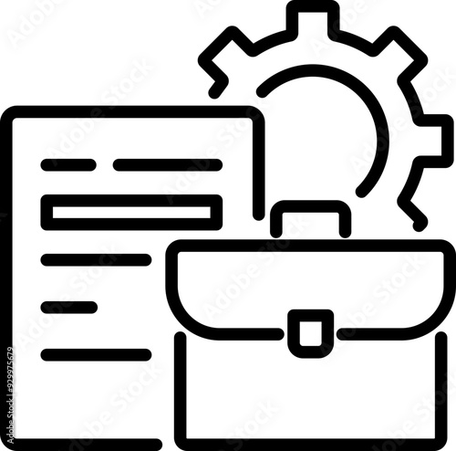 Portfolio icon. Document symbol. Linear style.