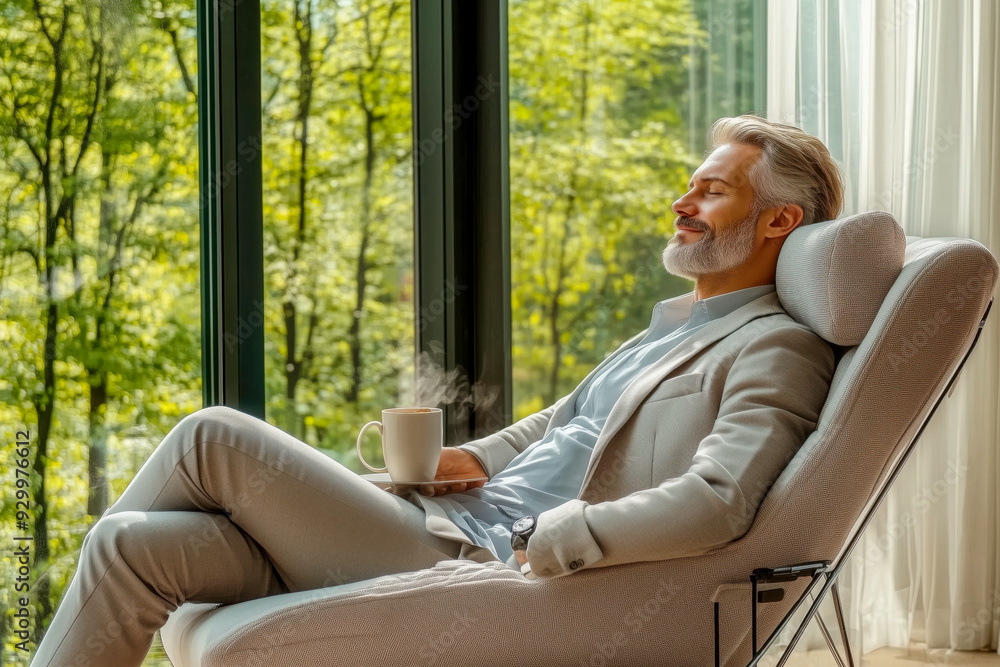 Bussinesman relax in living room Bussinesman relax in living room