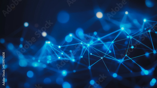 Abstract business connection of lines from nodes It is connected to endless nodes and represents the innovation of communication in the network.