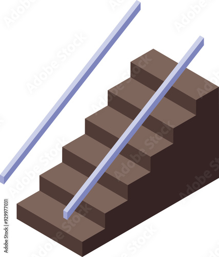 Safe staircase is being constructed with sturdy handrails for accessibility and support