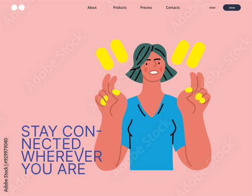 Creative Workspace: Video Conference, modern flat vector concept illustration of person engaging in virtual business meeting Connectivity, collaboration, digital interaction, remote work, productivity