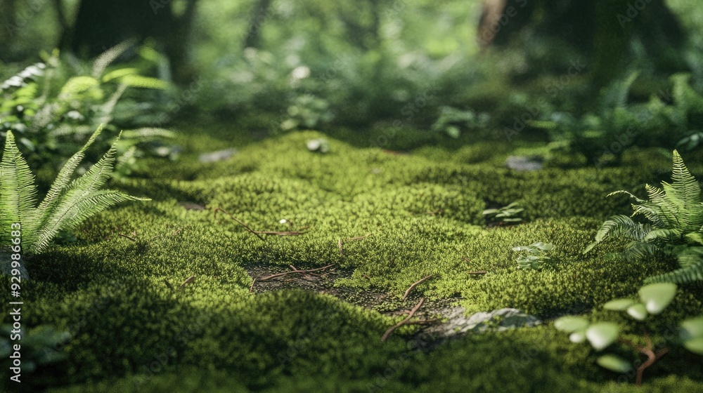 A detailed shot of a mossy forest floor, with soft green moss, tiny ferns, and scattered twigs, creating a serene, earthy scene. A detailed shot of a mossy forest floor, with soft green moss, tiny ferns, and scattered twigs, creating a serene, earthy scene.