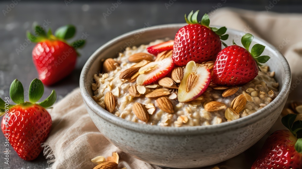 muesli with strawberries muesli with strawberries