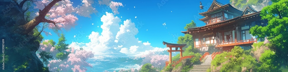 Enchanting Japanese Fantasy Adventure: Vibrant Anime-Style Digital Art Showcasing Ancient Architecture and Cultural Wonders. Perfect for Game Design, Tourism Marketing, UI Elements, and 4K Wallpapers. Enchanting Japanese Fantasy Adventure: Vibrant Anime-Style Digital Art Showcasing Ancient Architecture and Cultural Wonders. Perfect for Game Design, Tourism Marketing, UI Elements, and 4K Wallpapers.