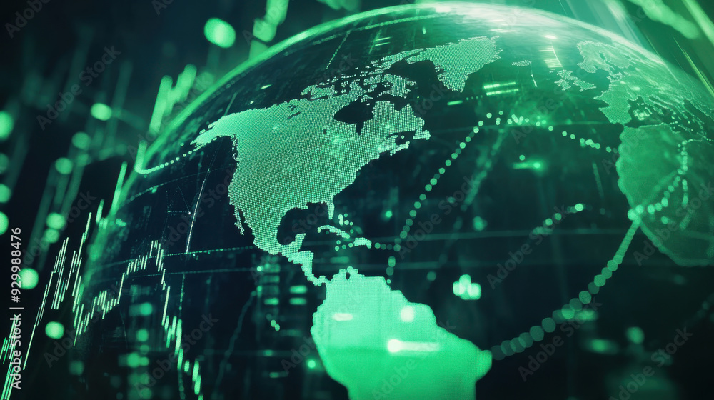 Globe in the concept of global economic network, connectivity in the digital age. Globe in the concept of global economic network, connectivity in the digital age.