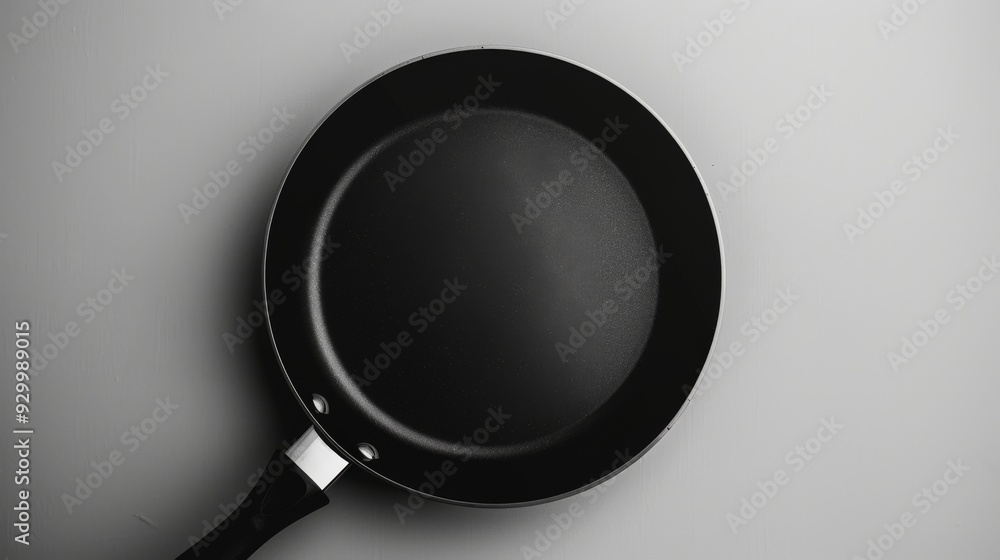 Overhead view of a pristine cast iron skillet with a sleek, black surface, highlighting its clean lines and traditional design. Overhead view of a pristine cast iron skillet with a sleek, black surface, highlighting its clean lines and traditional design.