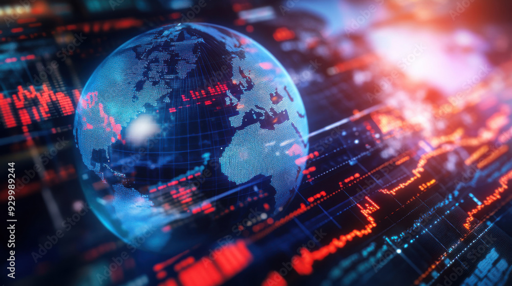Globe in the concept of global economic network, connectivity in the digital age. Globe in the concept of global economic network, connectivity in the digital age.