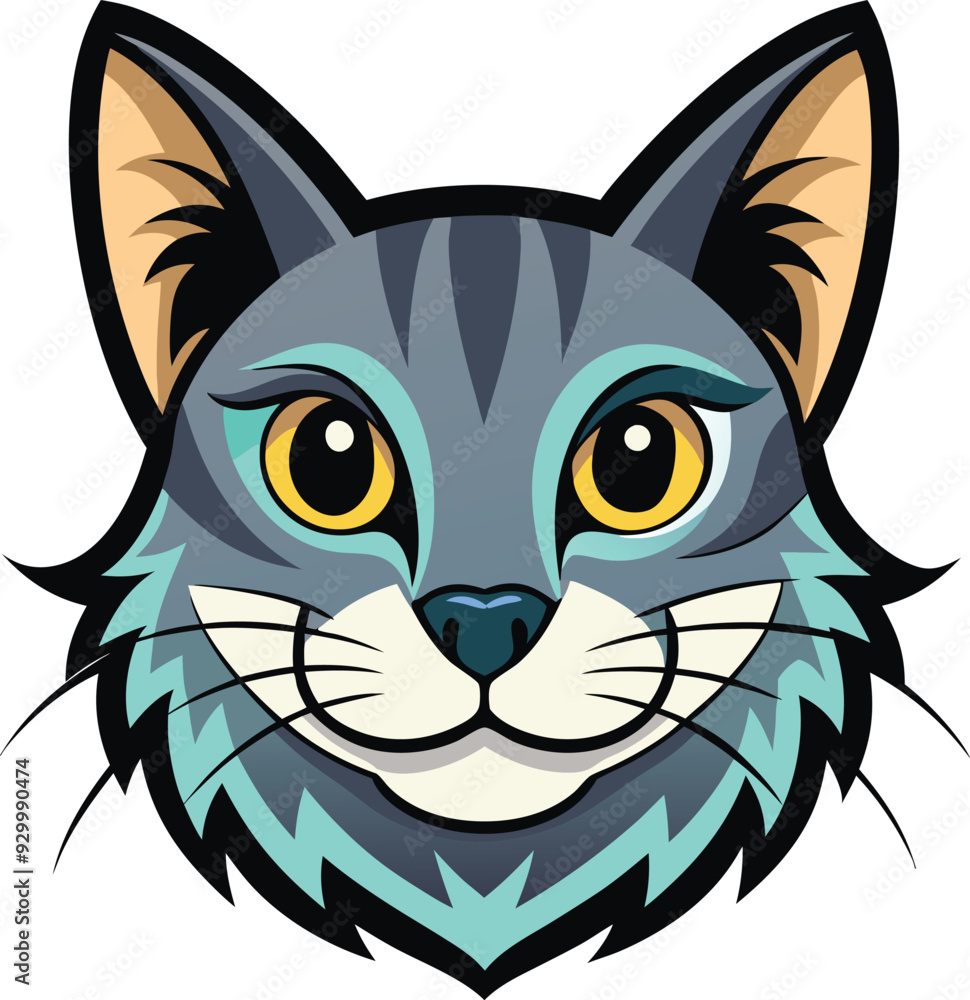 Cat head vector art illustration Cat head vector art illustration