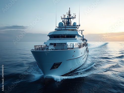 A vessel equipped with advanced satellite uplinks and aerospacegrade navigation systems photo