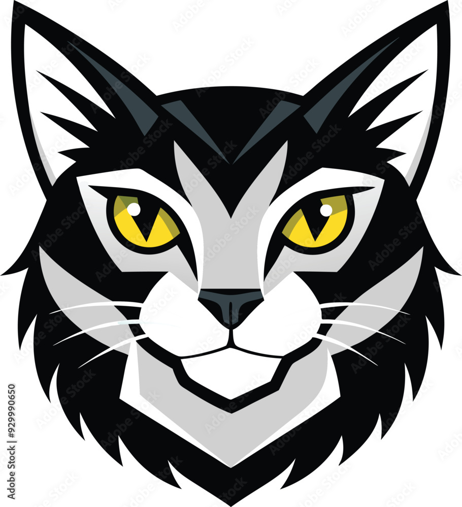 Obraz premium Cat head vector art illustration