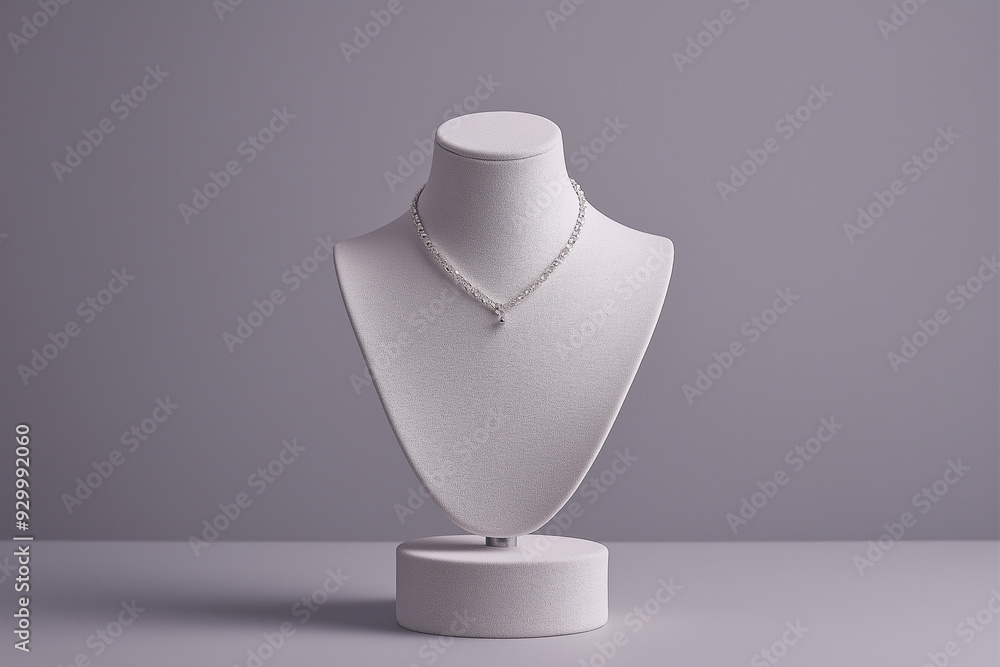 Obraz premium Contemporary White Jewelry Mannequin with Minimalist Design
