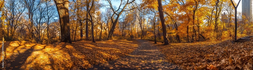 An autumnal scene in Central Park, New York City An autumnal scene in Central Park, New York City
