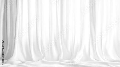 Soft white curtains background for graphic design or wallpaper.