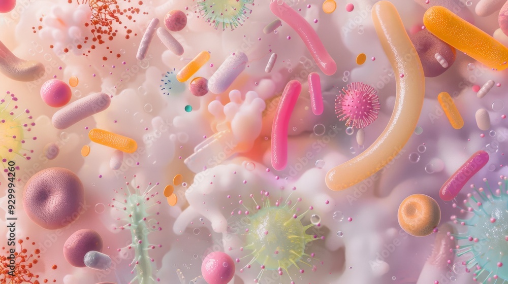 A vibrant and intricate depiction of colorful microscopic organisms, showcasing the wonders of the microscopic world. A vibrant and intricate depiction of colorful microscopic organisms, showcasing the wonders of the microscopic world.