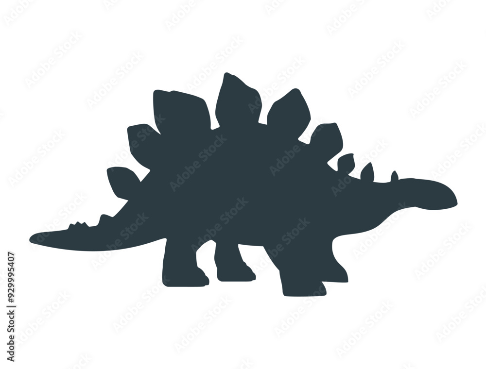 Jurassic dino dinosaur icon. Silhouette of stegosaurus Jurassic dino dinosaur icon. Silhouette of stegosaurus