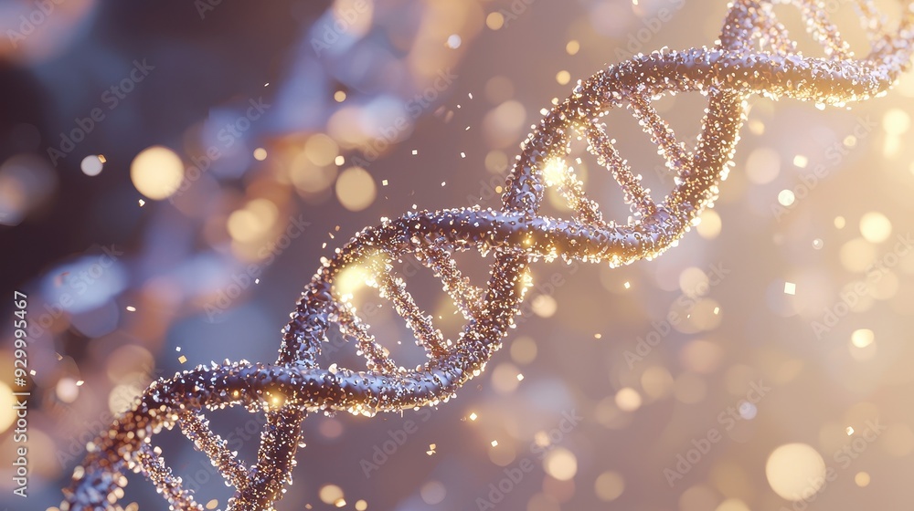 A DNA double helix with a blurred background A DNA double helix with a blurred background