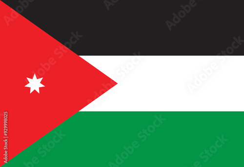 Free Download Jordan national official flag, vector illustration. - GFXLoad