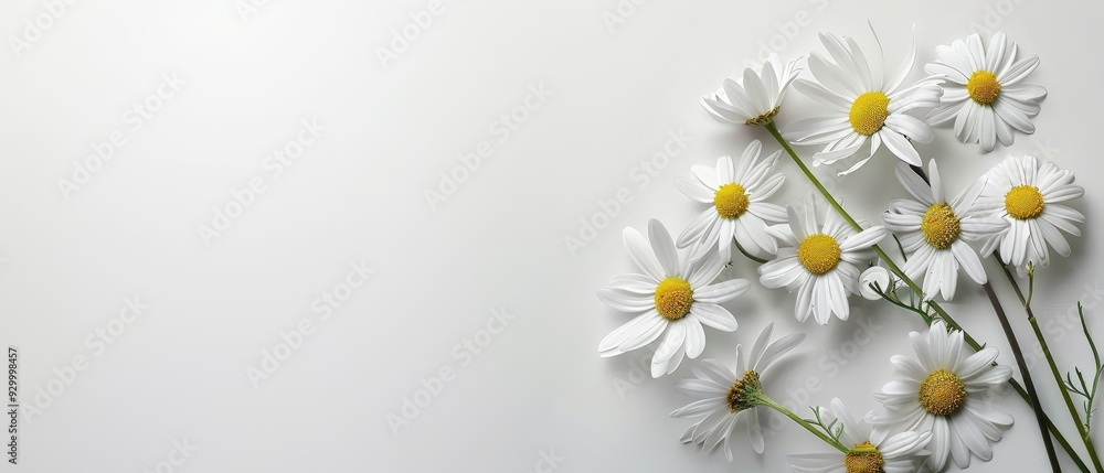 A bouquet of white daisies is arranged in a vase A bouquet of white daisies is arranged in a vase