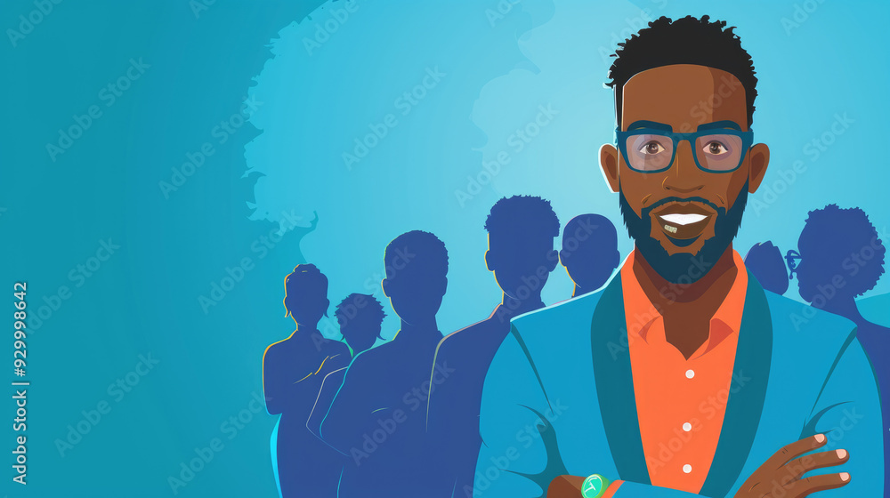A smiling professional engages with a diverse team at a corporate gathering, showcasing leadership and collaboration A smiling professional engages with a diverse team at a corporate gathering, showcasing leadership and collaboration