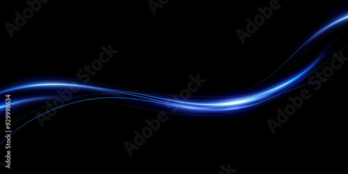 Abstract lines.Neon lines of speed and fast wind. effect of moving at the speed of light. Blue glow effect. Magic shiny line. Neon. Background.	