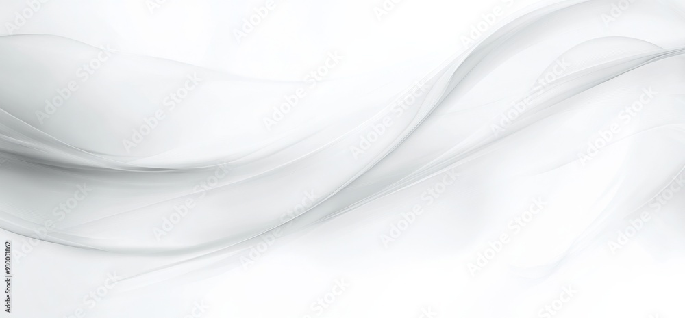 Obraz premium Abstract white background with soft lines and curves, featuring a light gray color and a diffused effect, creating an elegant and fluid atmosphere ideal for creative projects and presentations.
