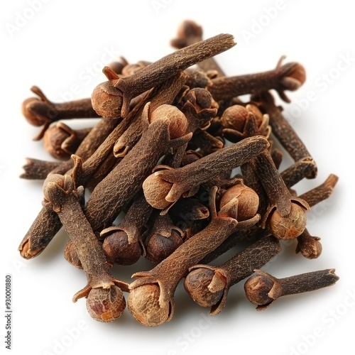 Dried cloves spice isolated on white background. photo