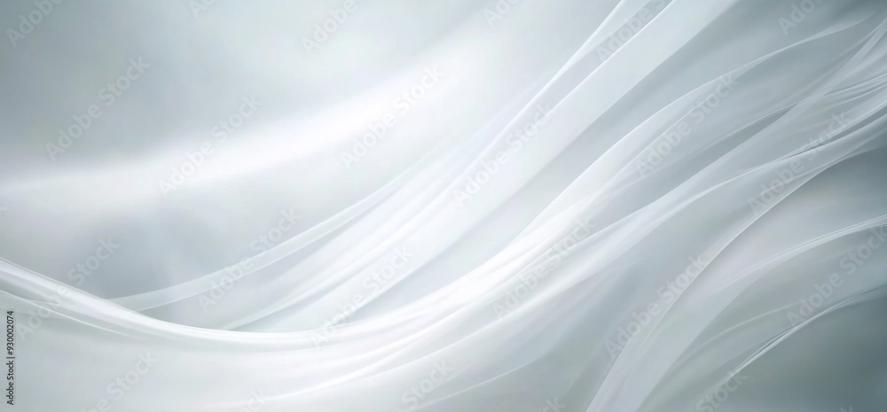 Fototapeta premium Abstract white background with soft lines and curves, featuring a light gray color and a diffused effect, creating an elegant and fluid atmosphere ideal for creative projects and presentations.