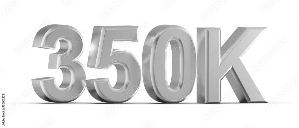 350K Follower 3D Render Silver 350K Follower 3D Render Silver