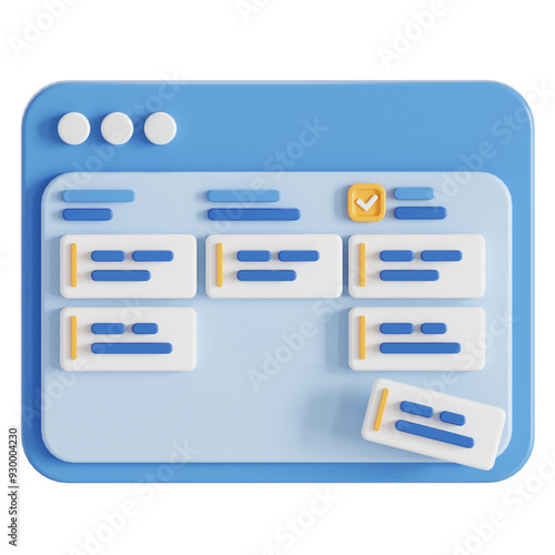 Kanban board 3D icons