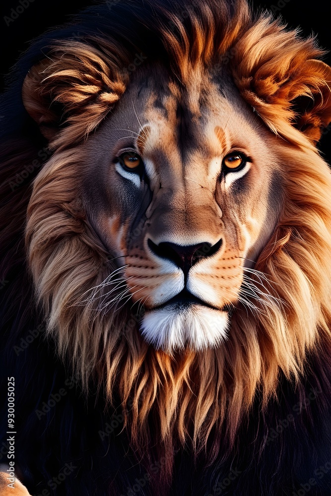 Fototapeta premium Lion face close-up