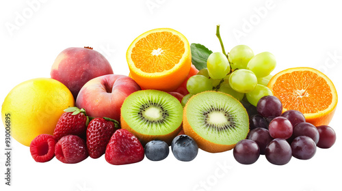 Fototapeta Naklejka Na Ścianę i Meble -  vibrant assortment of fresh fruits in a colorful arrangement isolated png transparent background