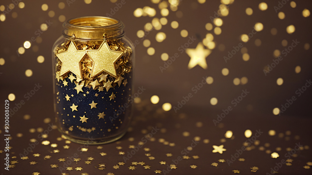 a jar filled with gold stars a jar filled with gold stars
