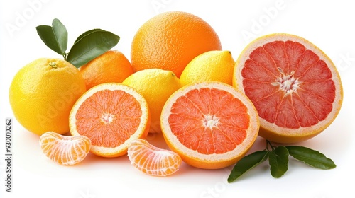 A fresh arrangement of colorful citrus fruits 