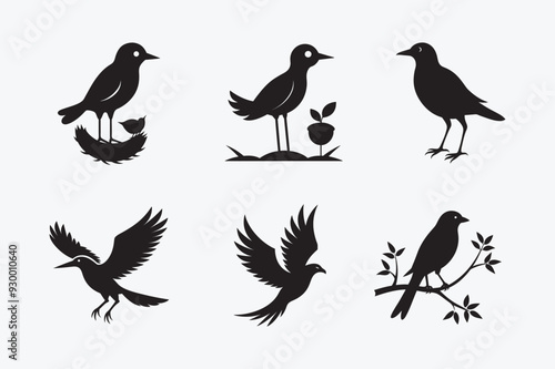 Bird Silhouette Vector Bundle