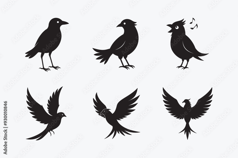 Bird Silhouette Vector Bundle Bird Silhouette Vector Bundle