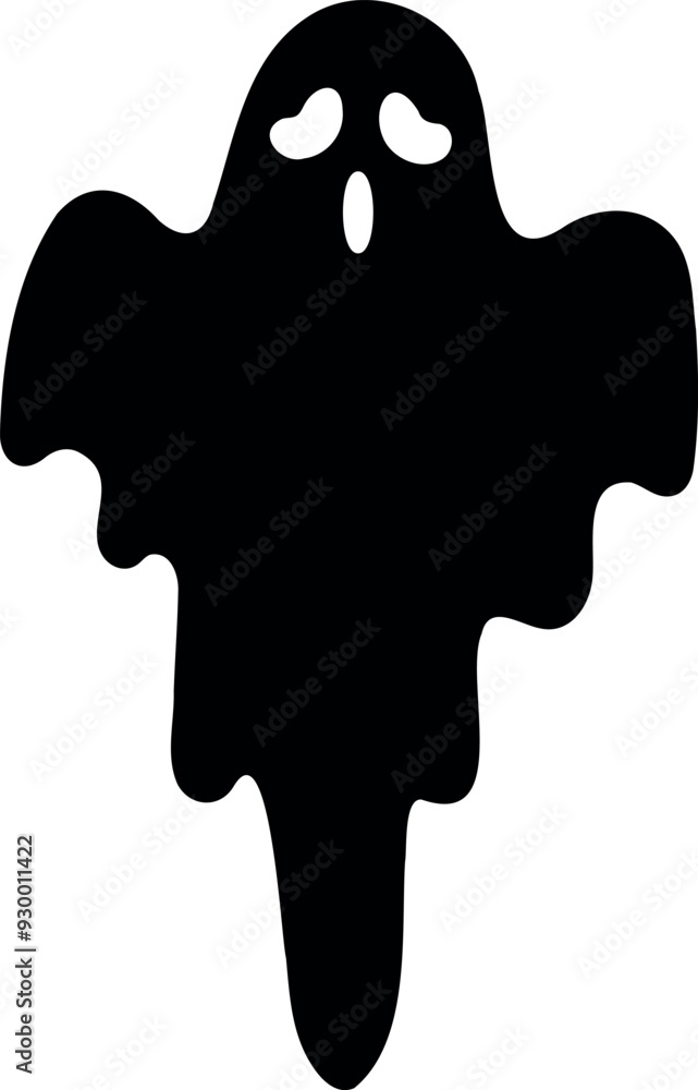 Flat isolated spooky ghost. Cartoon ghost illustration vector. Flat isolated spooky ghost. Cartoon ghost illustration vector.