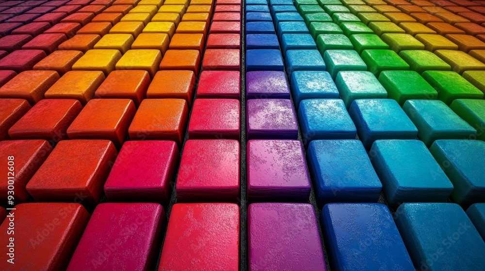 A colorful image of blocks in various shades of red, blue, and yellow A colorful image of blocks in various shades of red, blue, and yellow