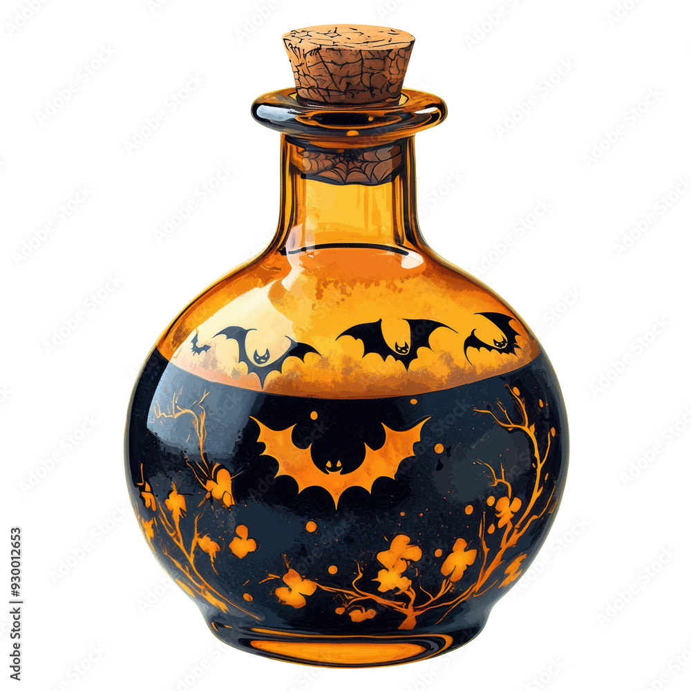 Halloween potion, halloween-themed, isolated on solid white background Halloween potion, halloween-themed, isolated on solid white background