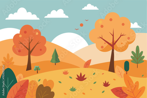 autumn landscape illustration