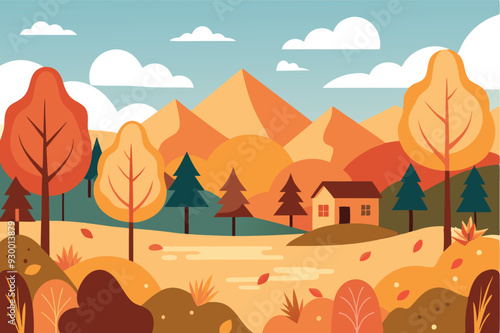 autumn landscape illustration