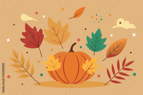 seamless pattern with autumn leaves