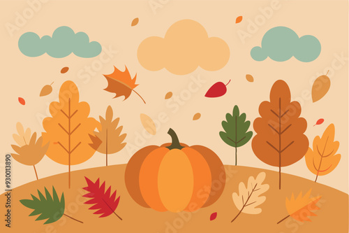autumn background with pumpkins