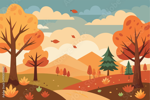 autumn landscape illustration