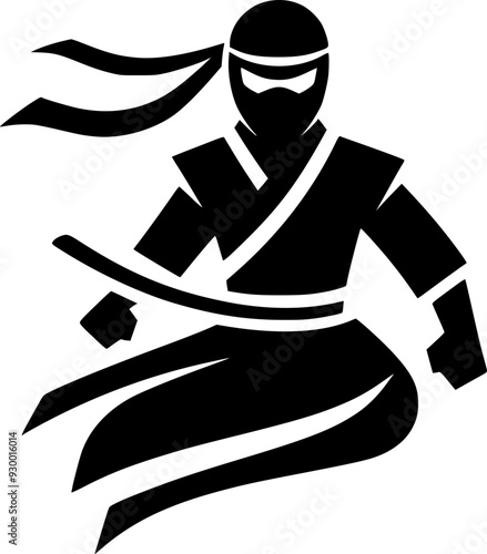 Ninja character design for digital and print application photo